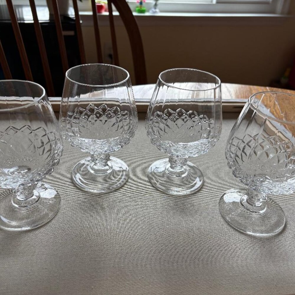Cristal d'Arques LONGCHAMP Brandy Snifter Glasses Set of 4 - used no box